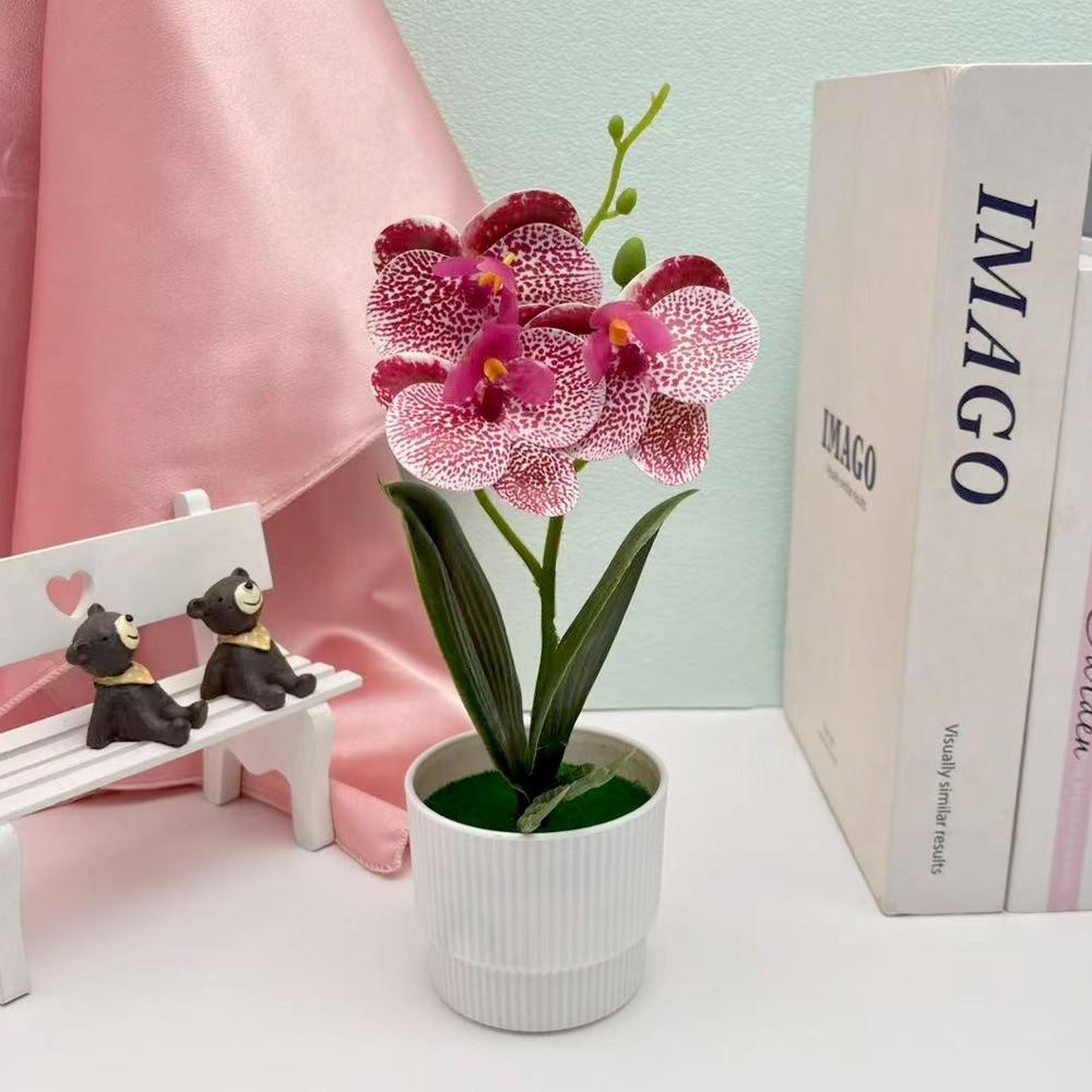 Artificial Plastic Phalaenopsis Flower Bonsai For Event Decoration Home Styling