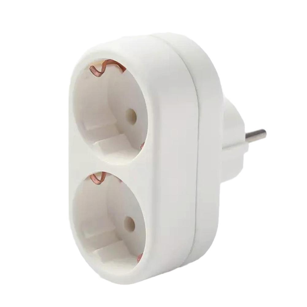 

EU Conversion Plug 1 To 2 Way Socket Adapter European Standard Plug Conversion 250V Power Socket Plug Travel Adapter білий