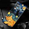 Phone Case For Samsung Galaxy S26 S25 S24 S23 S22 S21 Ultra S24 S23 S22 S21 S25 Plus S24 FE Starry Night van gogh cat