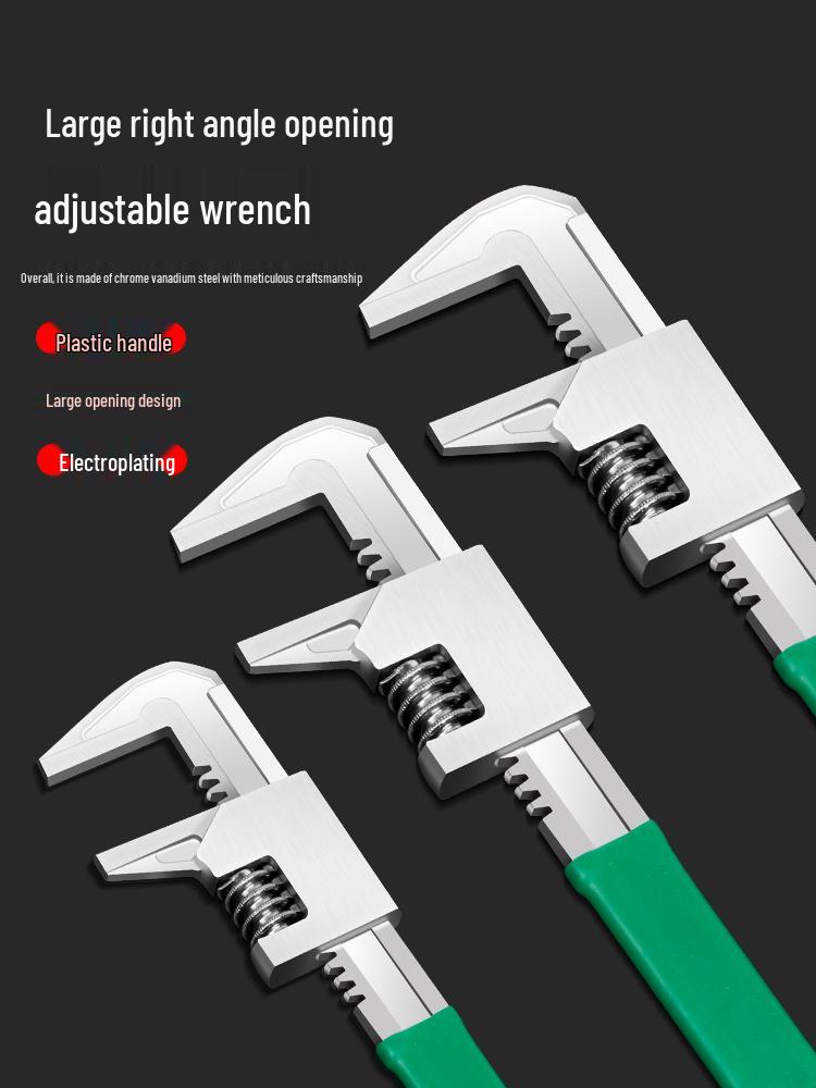 Large Opening Adjustable F-Type Multi-Function Right Angle Pipe Wrench Tool