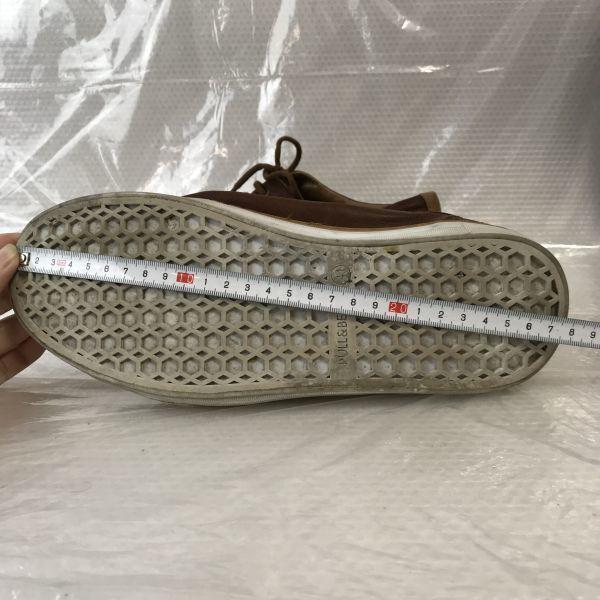 PULL&BEAR Leather Plain Toe Sneakers Men’s 41 Brown Casual Trainers(USED)