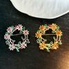 Colorful Garland Brooch, High-end and Luxurious Clothing Accessory, Belt Closure, Premium Brooch Pin