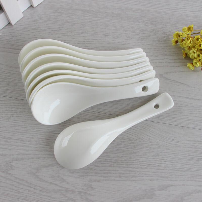 Pure White Ceramic Small Spoon