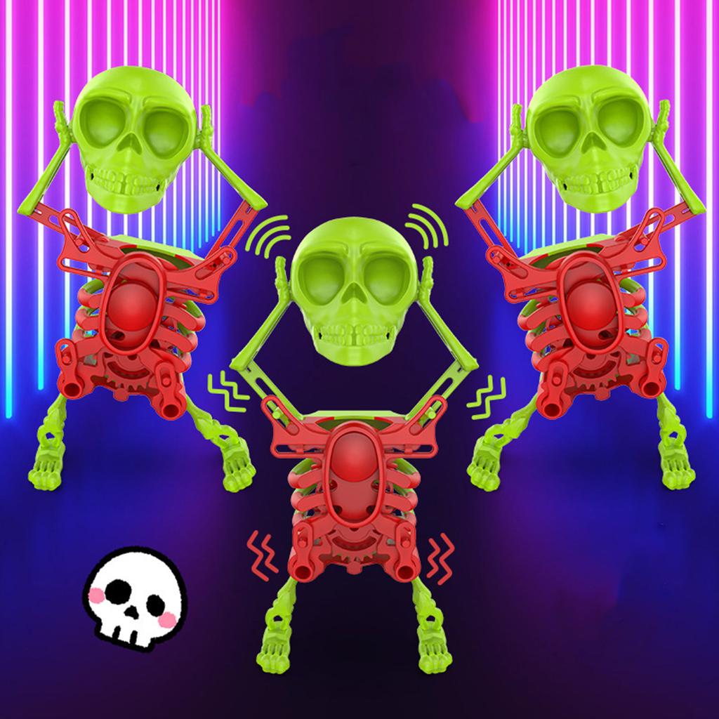 Dancing Skeleton Toy 3D Swinging Wind Up Skeleton Skeleton Statue for Desk Decoration and Stress Relief Halloween Party Favors