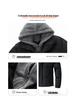 Men's Plus Size Hooded Cotton Fleece Jacket - Warm, Cold-Resistant, Padded for Autumn/Winter 2025.