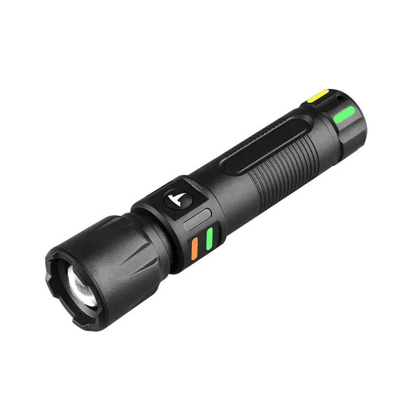 Rechargeable Led Flashlight Super Bright Mini Work Light 3 Modes Waterproof Portable Cob Tactical Torch Zoomable Camping Lantern