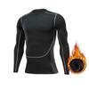 Mallas y camiseta de manga larga con forro polar para hombre: alta elasticidad, secado rápido para entrenamiento de baloncesto y fútbol.