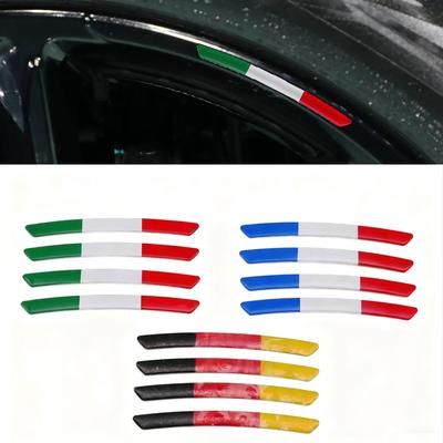 4 PCS Aluminum Decorative Stickers For Car Wheels For Upgrading National Flag Accessories