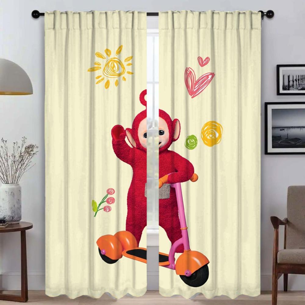 Blackout Curtain for Room 2 Panel Teletubbies Curtains for Bedroom Partition Home Interior Curtains Halloween Decoration Living