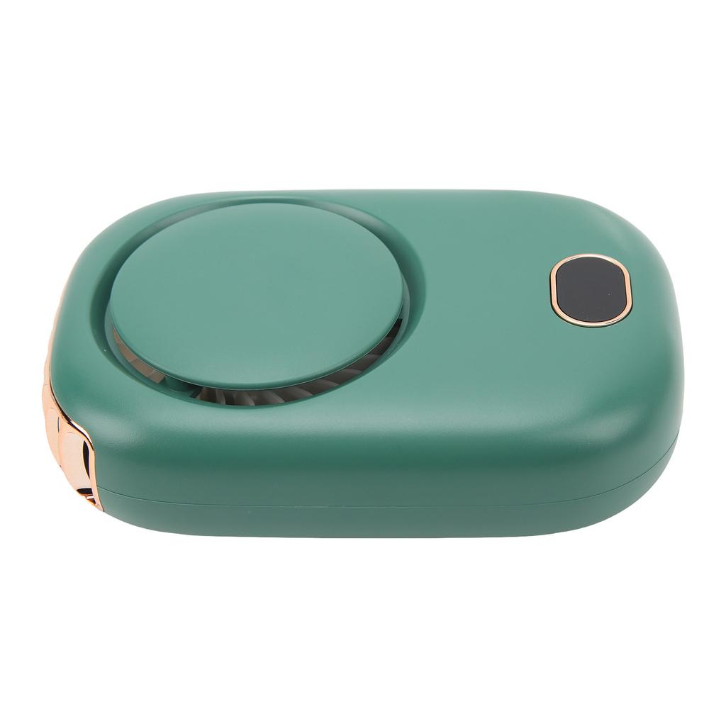 Hanging Neck Fan Portable USB Charging Leafless Fan Large Wind Power Display Hanging Neck Bladeless Small Fan Dark Green