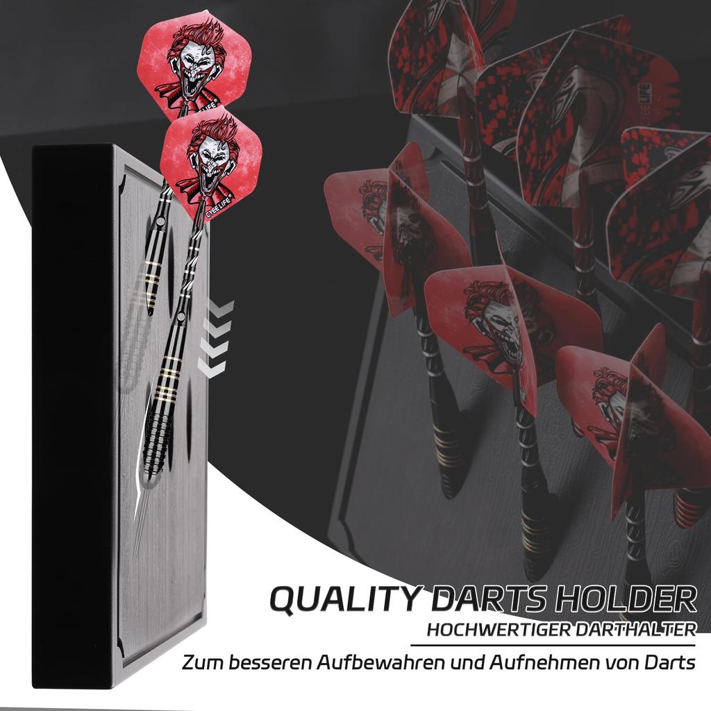 CyeeLife Plastic Dart Holder for 6 Darts, Wall Mountable Dart Holder for Steel Darts and Soft Darts, Dart Accessories
