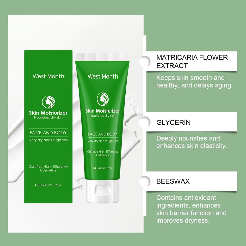 West&Month Moisturizing Cream - Gently Hydrates and Smooths Facial Skin, Repairs Dryness, Provides Moisture and Radiance Cream 60g