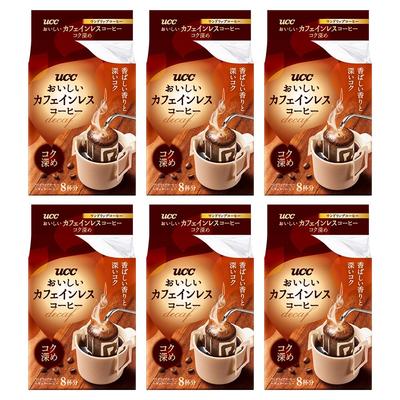UCC Delicious Decaffeinated Drip Coffee, Rich Flavor, 8 Packs X 6 Cups [Decaf] [Caffeine-Free]