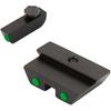 No-Tritium Fiber Optic Sights for Glock 17, 17L, 19, 22, 23, 24, 26, 27, 33, 34, 35, 38 and 39, Green Photoluminescent Outline for Outdoor