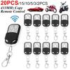 1-20pcs Remote Control Duplicator 433MHz Cloning Fixed Code Remote Control 4 Buttons Universal Wireless Door Opener for Garage