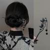 Ancient Style Hairpin Unique New Chinese Hair Accessory Metal Barrette Headdress with Butterfly and Flowing Tassels