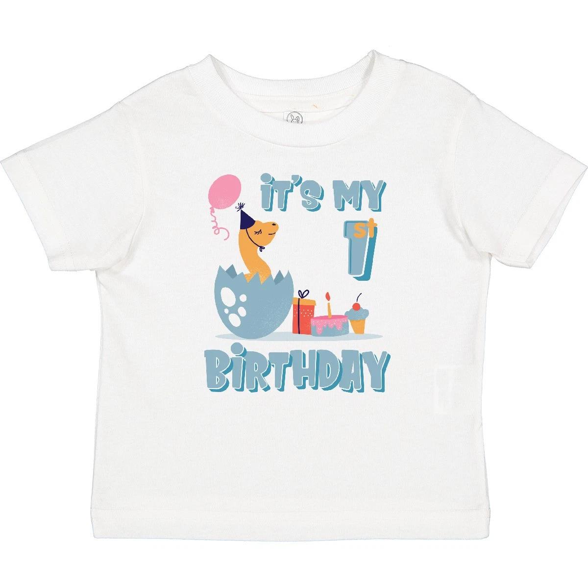 Inktastic Hatching Dinosaur 1st Birthday Baby T-Shirt Dino Dinosaurs Happy First 120