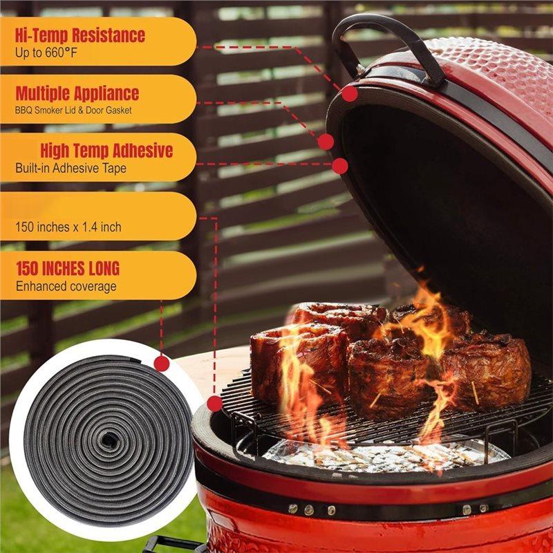 Für Big Green Egg Passend für Kamado Joe Classic-Dichtungs-Kit aus Drahtgeflecht-Glasfaser 150 Zoll Dichtungs-Ersatzkit
