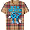 Modisches Kinder T-Shirt 67 Six Seven Streifen Print Jungen und Mädchen T-Shirts Oberteil Sommer Kurzarm Rundhals Lässig Outdoor Kinderkleidung