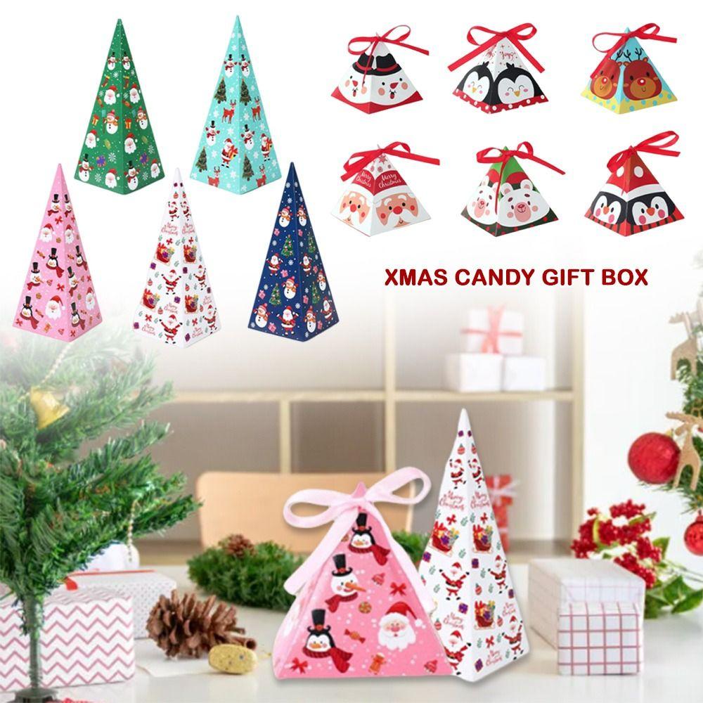 Triangle Shape Christmas Triangle Boxes Ornament Design Decorative Box Xmas Candy Gift Box Candy Box Gift Packaging