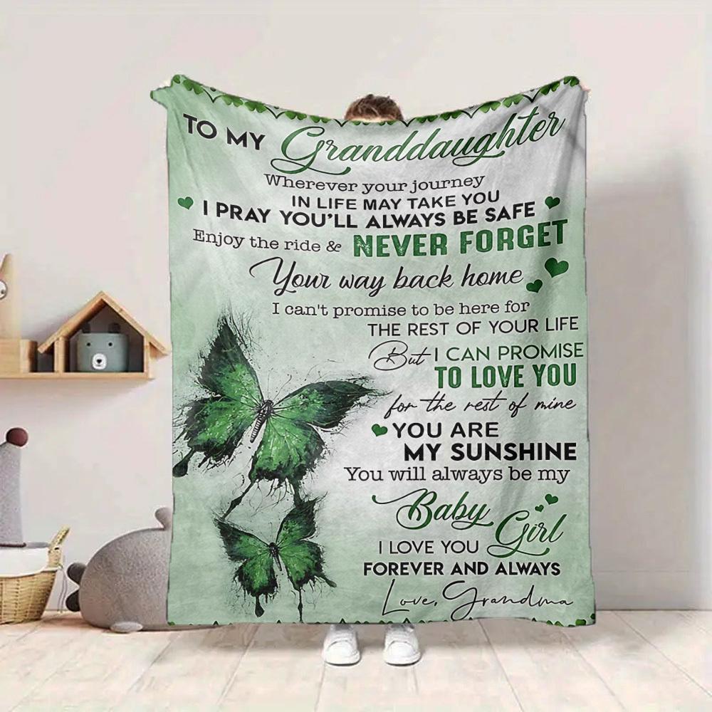 1pc To Granddaughter Love Envelope Blanket, Lightweight Flannel Throw For Sofa, Bed, Travel, Camping, Livingroom, Office, Couch, Chair