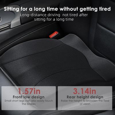 Cojín de asiento elevador de coche para conductor, dolor de cadera, espuma viscoelástica elevada, Protector de asiento de altura, funda lavable para personas cortas, alfombrillas