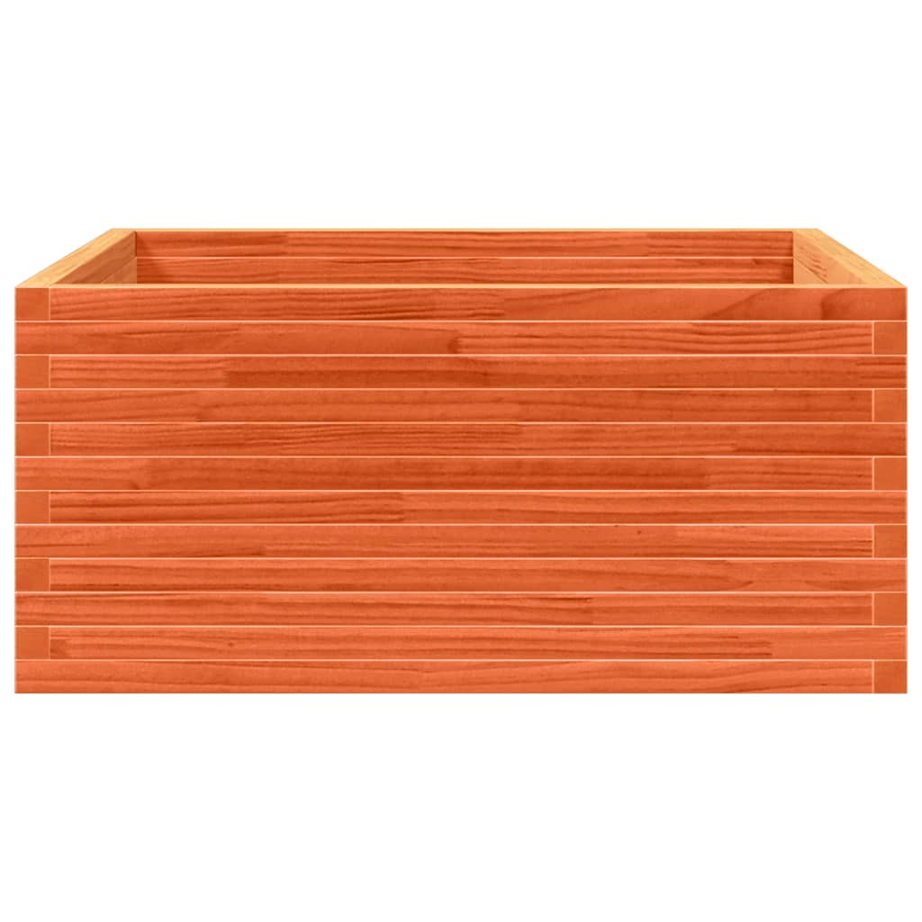 Plant Pot Wax Brown 100 X 100 X 46 Cm Solid Pine Wood