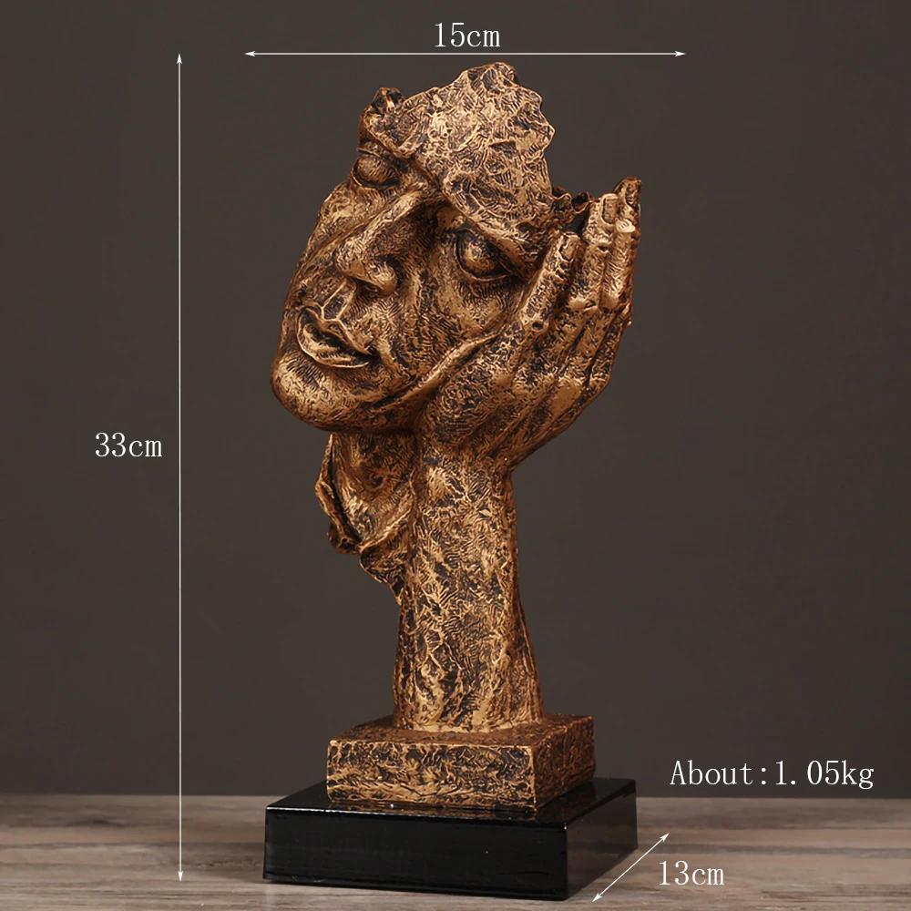 

Ретро-маска из смолы, миниатюрные фигурки для дома, статуэтки мыслителя, скульптура головы, украшение интерьера, рождественский декор стола