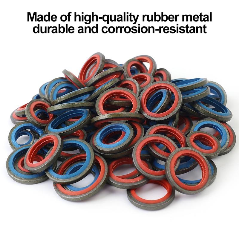 Car Oil Drain Plug Gasket Kit M6 M8 M10 M12 M14 M16 M18 M20 Rubber Metal Seal O-Ring Bonded Washer Engine Repair Tools