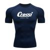 Camiseta de protección solar para surf de hombre, traje de buceo, protección contra erupciones, traje de baño, manga corta ajustada, natación, flotante, protección UV, traje de buceo