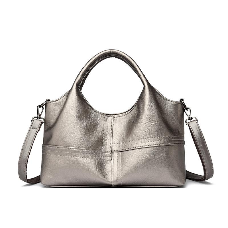 Ladies' Single-shoulder Crossbody Bag, Large-capacity Hand-held Women's Bag, Urban Simple Soft Leather Mom's Big Bag