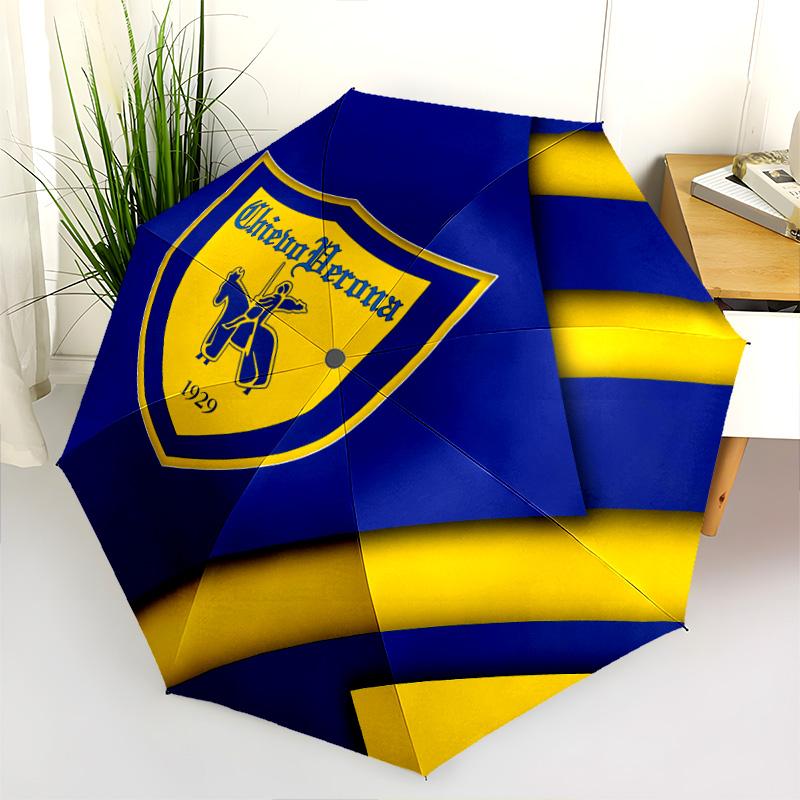 Wzór Hellas Verona FC, automatyczny składany parasol, przenośna i składana konstrukcja, 8 żeber, prezent na Boże Narodzenie lub urodziny.