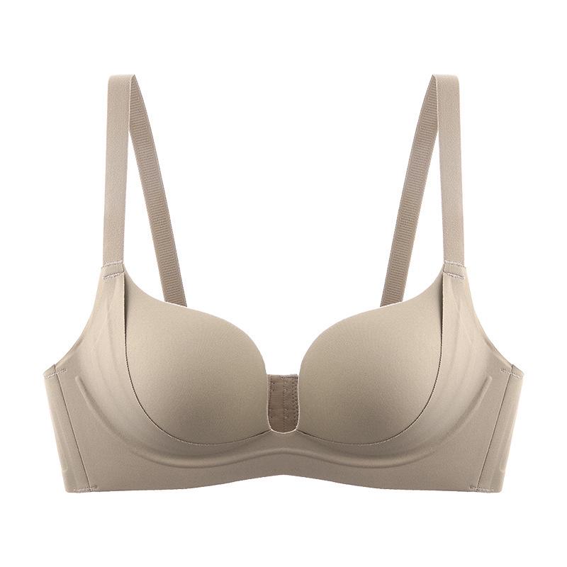 Glossy Seamless Push-Up Bra for Women - Versatile, Cross-Back, Anti-Sagging, Uplift Design for Small Chest