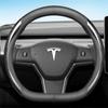 For Tesla Model 3 Y S 2012 2013 2016 2017   - 2024 Car Steering Wheel Cover PU Leather 9Colors Non-slip Auto Accessories