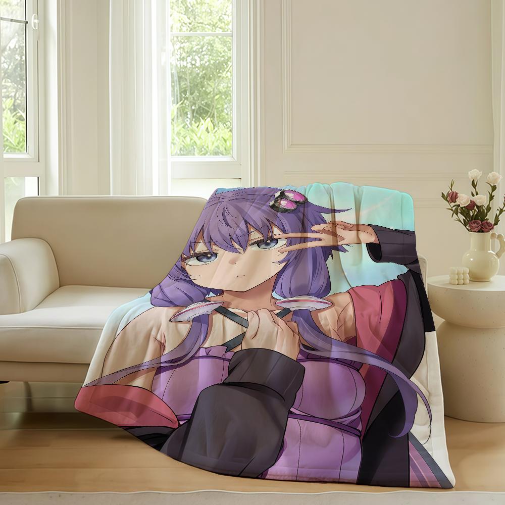 Anime Y Yuzuki Yukari Blanket For Sofa Office Bed Plane Travel Sleep Read Relax Camping Soft And Warm 75x90cm