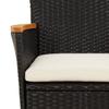 Vidaxl 3-Cz. Garden Bistro Furniture Set With Cushions, Black