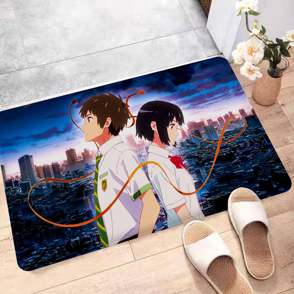 Anime Your Name Floor Mat Rectangle Anti-slip Home Soft Badmat Front Door Indoor Outdoor Mat Welcome Doormat