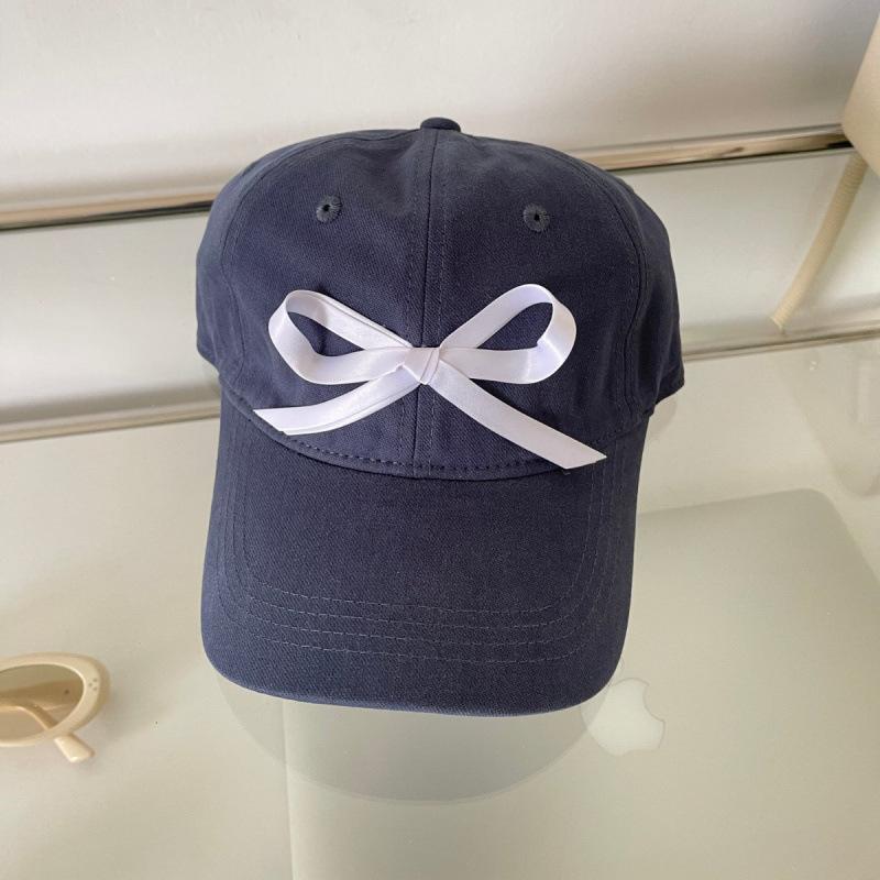 Sweet Sister Bow Baseball Cap Children Spring And Summer Cap Show A Small Face Sunscreen Trend Fashion Versatile One size fits all темно-синий