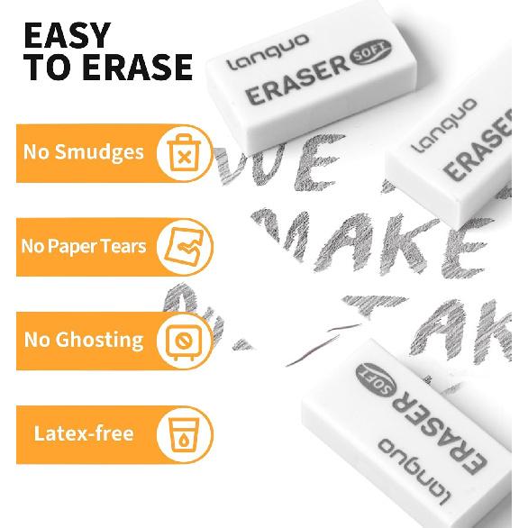 Mechanical Pencil Set with Case, 4PCS 0.7mm Art Mechanical Pencils + 40PCS HB Lead Refills + 40PCS 2B Lead Refills + 3PCS Erasers+ 1PCS Case, Drawing