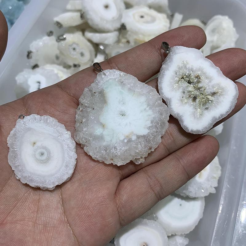 Healing Energy Irregular Raw Agates Druzy Stones Crystal Agates Slice Pendants Craft for Decoration