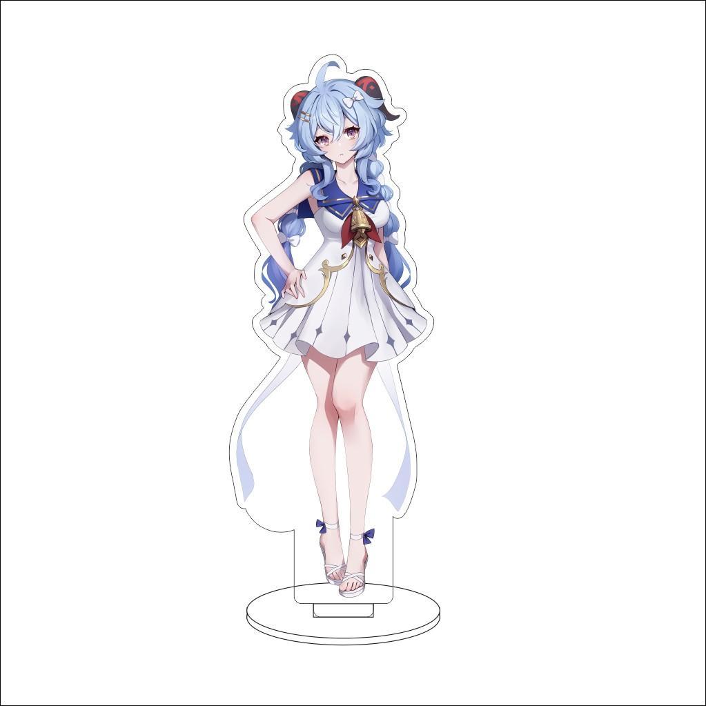 16CM Anime Genshin Impact Figure Stand Model  Ganyu Cute Desk Decor Standing Sign Gifts