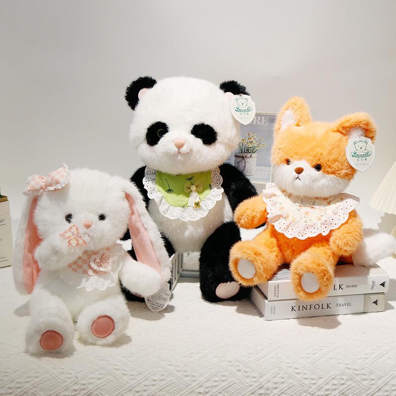 Cute Fox Panda And Rabbit Plush Toys With Soft Cotton Filling Great Gift For Girls And Boys