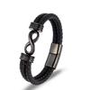Men's European & American Braided Leather Bracelet with 8-Figure Magnetic Buckle