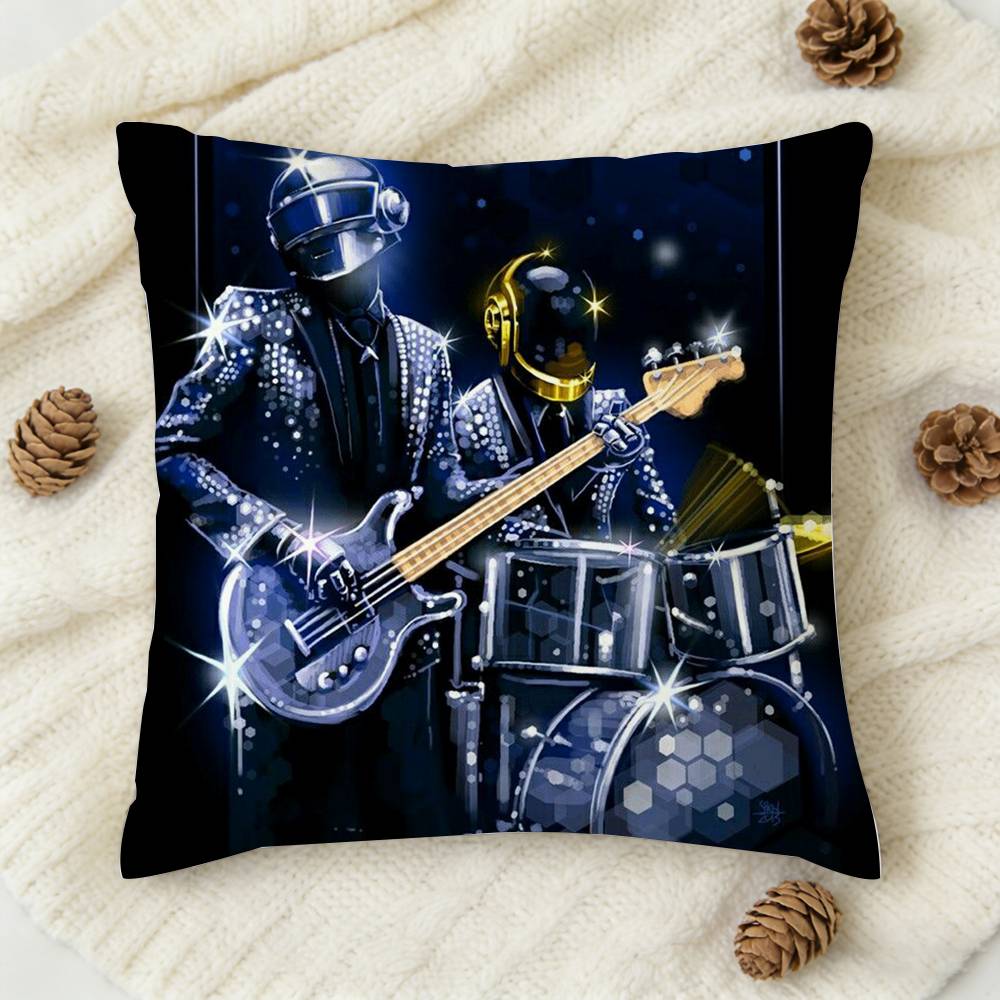 DDaft Punk Random Access Memories Doublesided Printed Square Decorative Cushion Cover for Sofa Living Room Home Decor