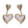 Natural White Shell Heart Studs Earrings Hypoallergenically Lightweight Design Ear Accessories For Sensitive Skin