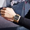 AKNIGHT Watch Genuine Leather Crystal Luminous Date Japanese Instruction Manual Men's - Stylish, Popular, Quartz, Strap, Chronograph, Display,