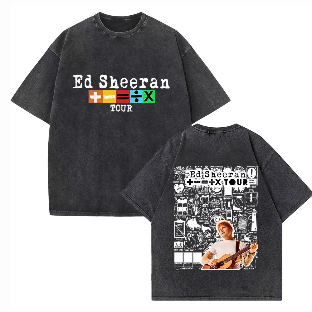 Ed Sheeran Tour Shirts Harajuku Vintage O-Neck Short Sleeve Cotton Man Woman T-Shirts Gift Tops