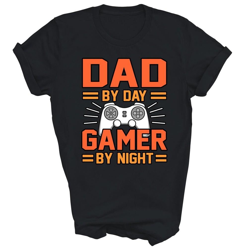 

Dad By Day Gamer By Night Gaming Father Unisex Shirt Gift XL