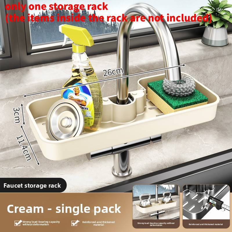 Modern Pp Kitchen Sink Organizer With Drip Tray For Home Storage