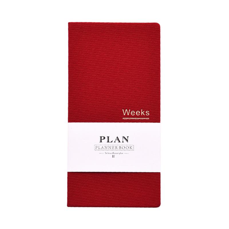 Weekly Plan Book: Self-Fillable Date Squares, Diary, and Self-Discipline Journal красный